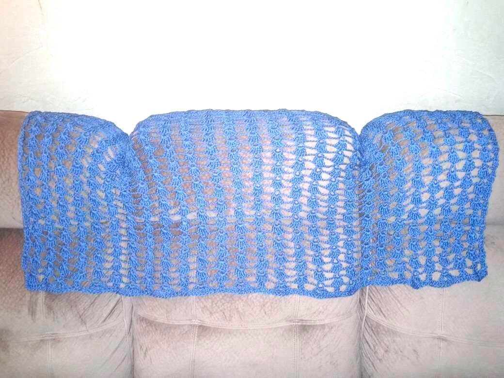 Crochet Couch Slip Cover: 100% Cotton Lacey Decor (56x30in)